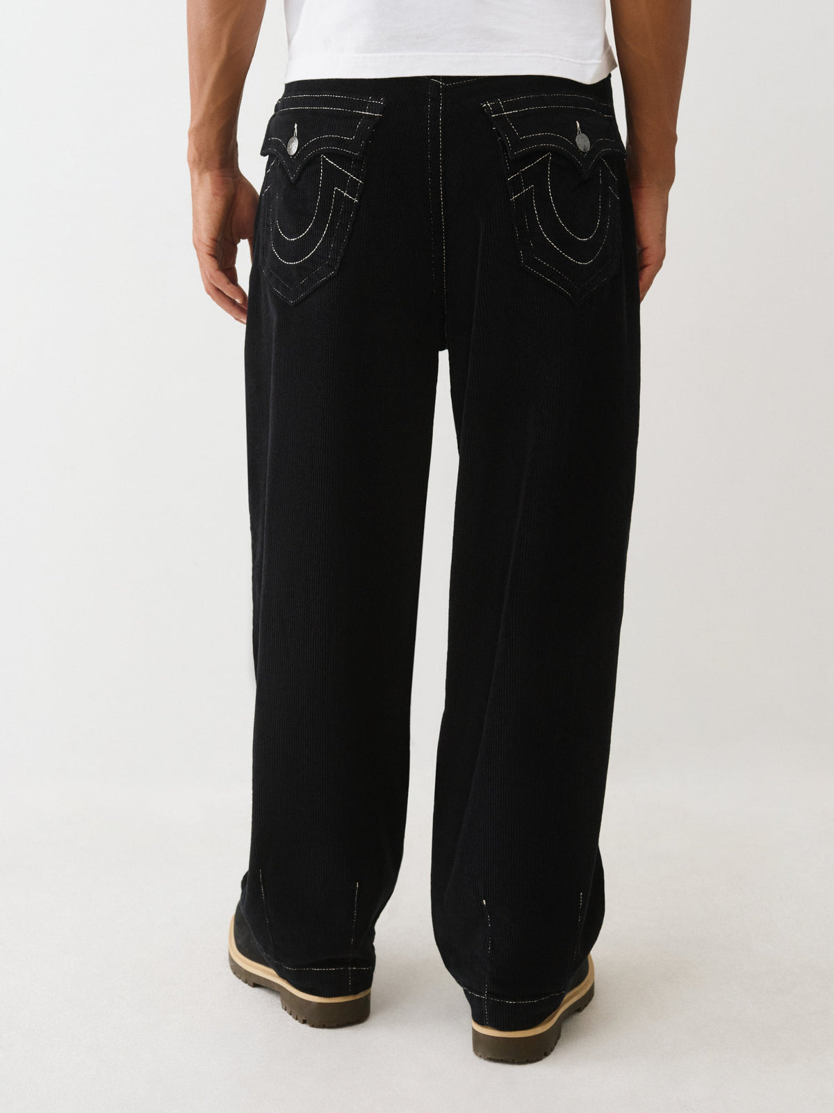 TRUE RELIGION Men Black Cotton Solid Trouser