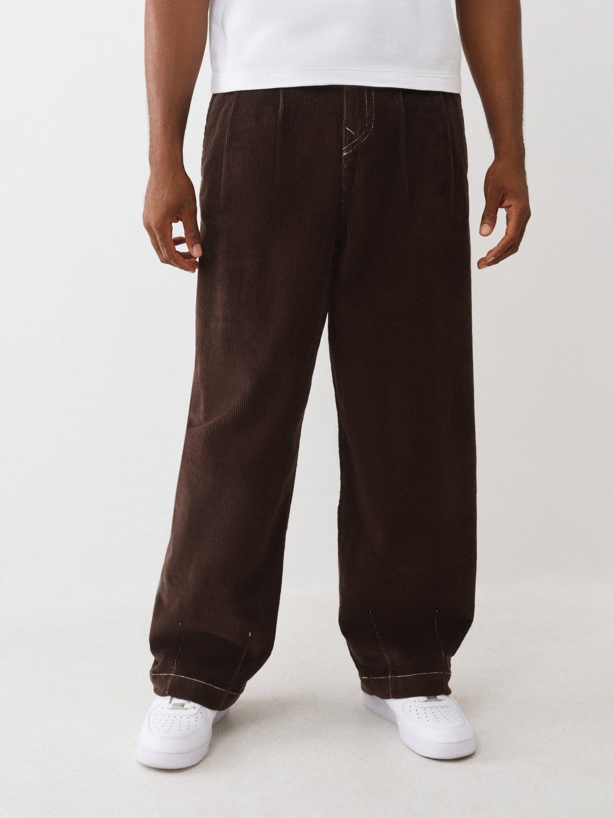 TRUE RELIGION Men Brown Cotton Solid Trouser