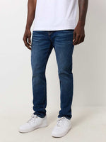True Religion Men Blue Washed Slim Fit Jeans