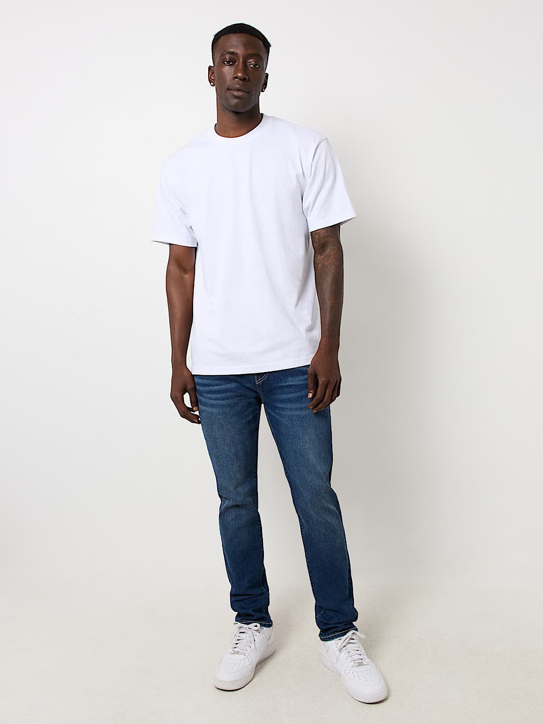 True Religion Men Blue Washed Slim Fit Jeans