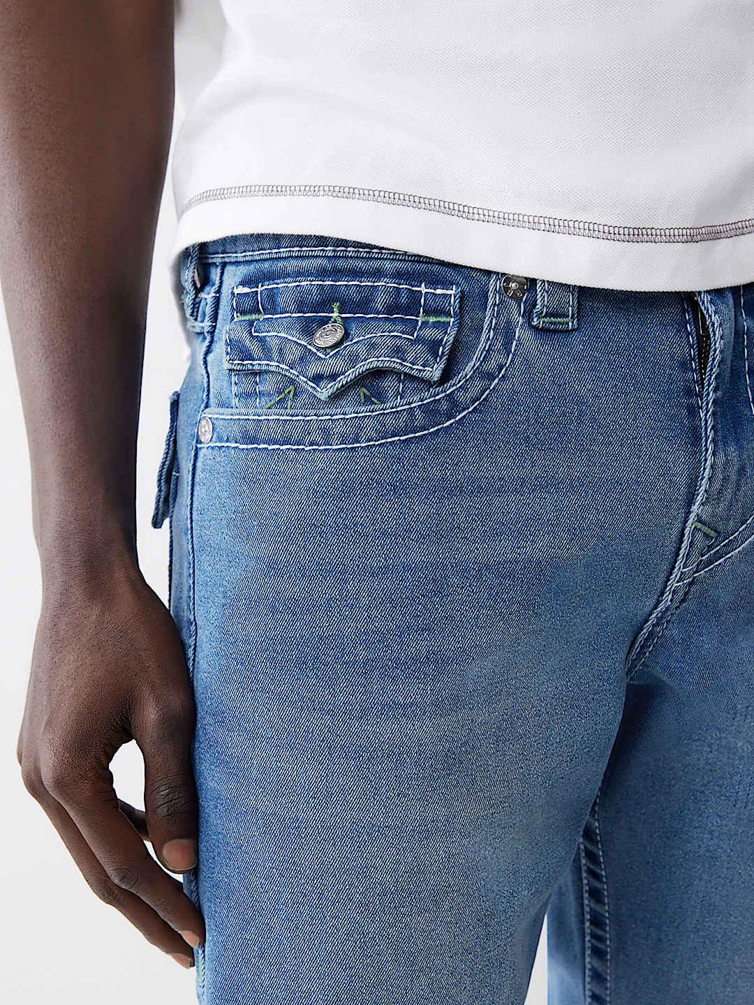 True Religion Men BIG T Geno Skinny Fit Medium Wash Jeans