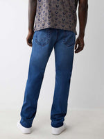 True Religion Men BIG T Ricky Straight Fit Medium Wash Jeans
