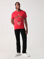 True Religion Men Red Placement Print Round Neck Tshirt