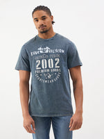 TRUE RELIGION Men Blue Printed Regular Fit Denim T Shirt