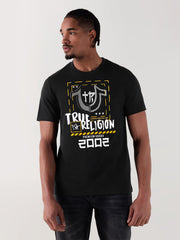 True Religion Men Black Printed Round Neck Regular Fit T Shirt