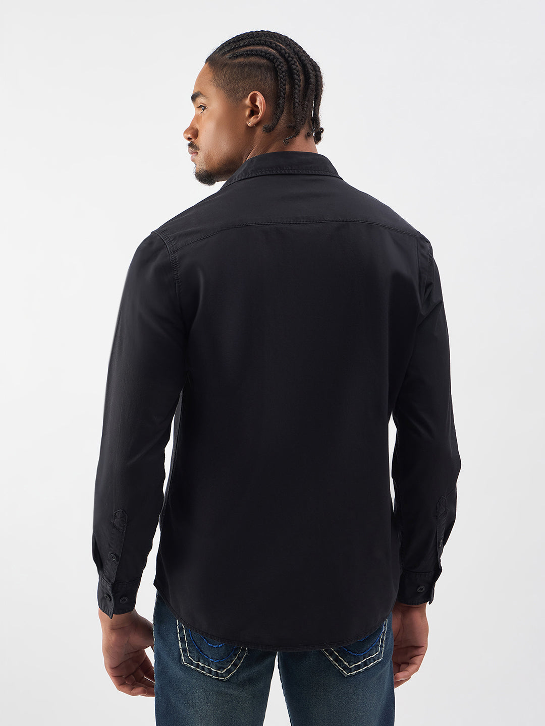 Men black logo regular fit shirt