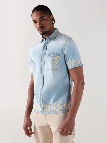 True Religion Men Blue Regular Fit Shirt
