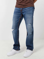True Religion Men SUPER T Ricky Straight Fit Medium Wash Jeans