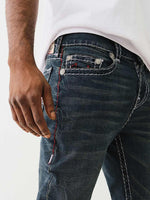True Religion Men SUPER T Rocco Slim Fit Dark Wash Jeans