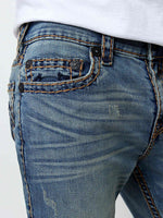 True Religion Men SUPER T Rocco Slim Fit Medium Wash Jeans