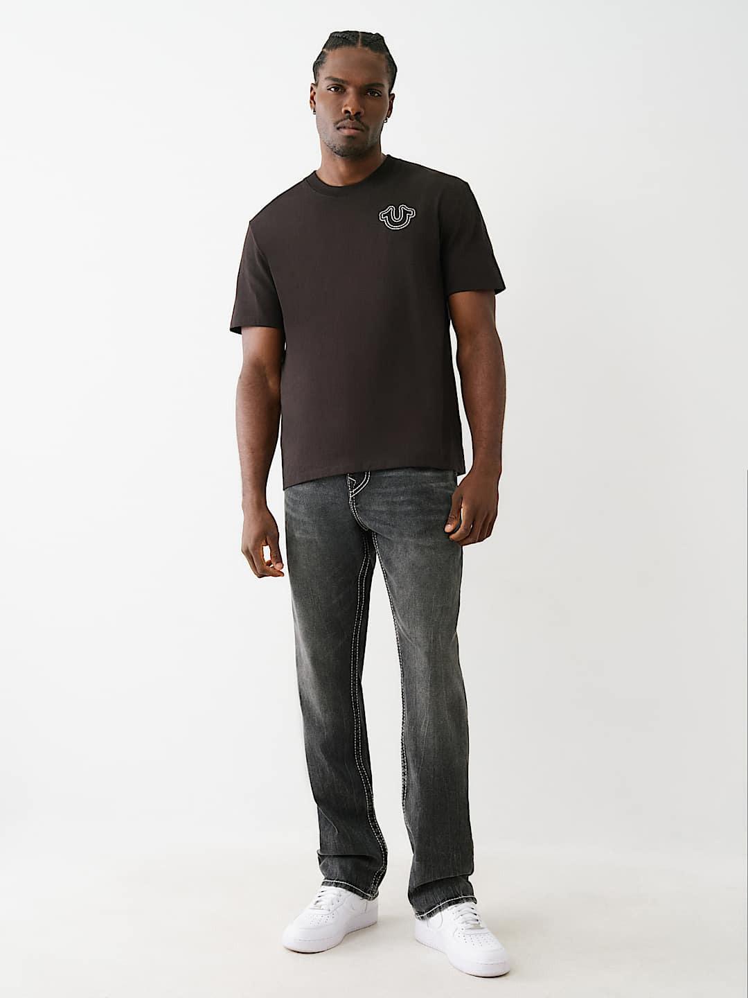 True Religion Men BIG T Ricky Straight Fit Mid Rise Jeans