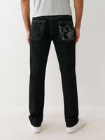 True Religion Men Embroidered Ricky Straight Fit Pure Cotton Mid Rise Jeans