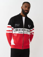 True Religion Men Regular Fit Multicolour Logo Pure Acrylic Sweater