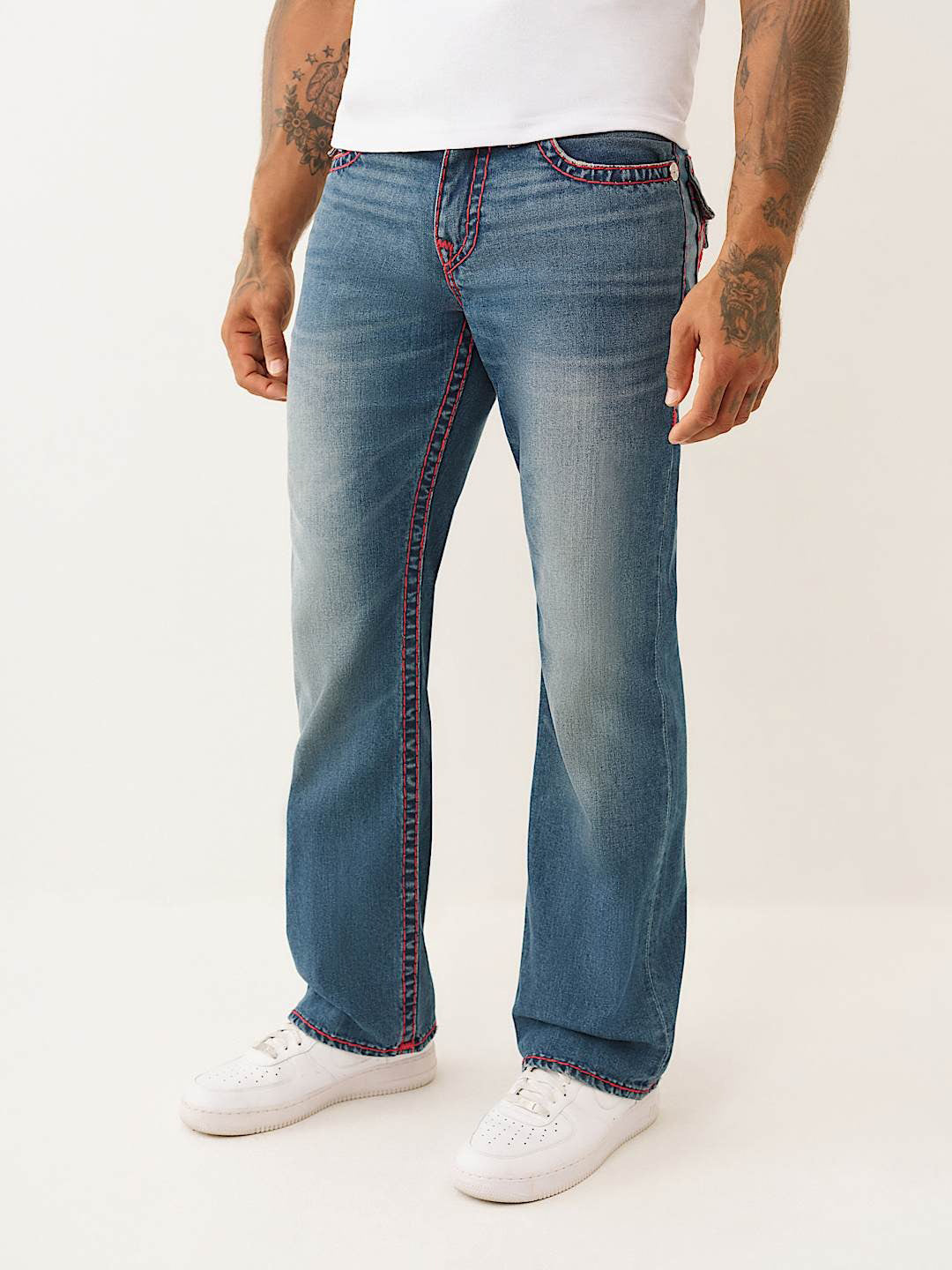 TRUE RELIGION Men Blue SUPER T Billy Bootcut Fit Jeans