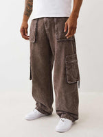 True Religion Men Brown Oversized Big T CARGO Trouser