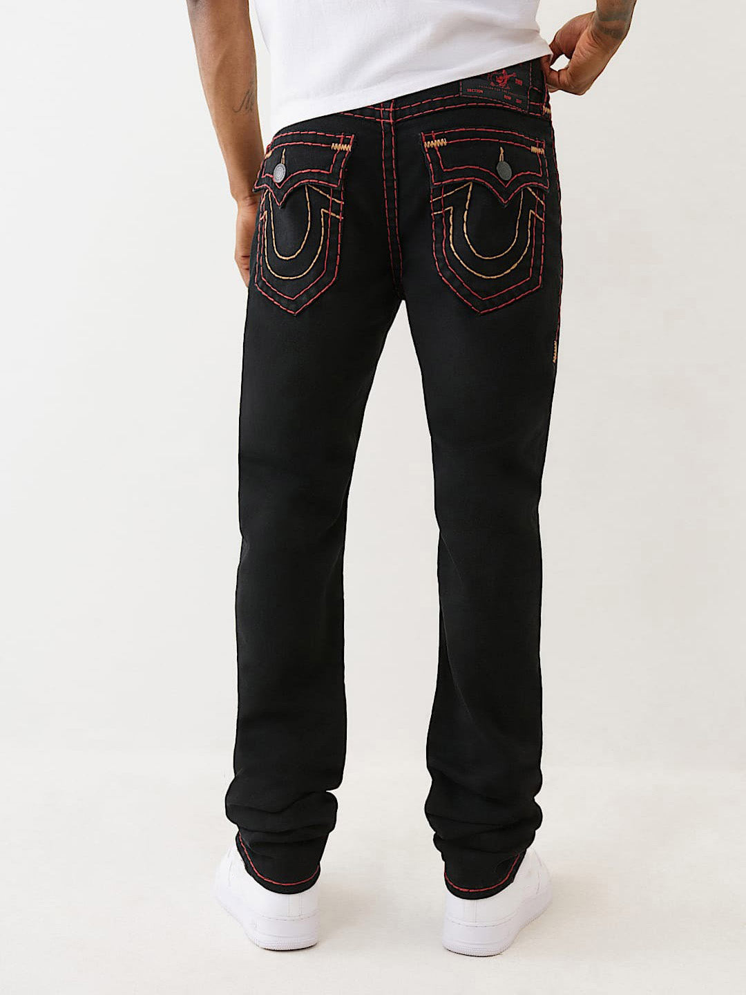 TRUE RELIGION Men Black SUPER T Rocco Slim Fit Jeans