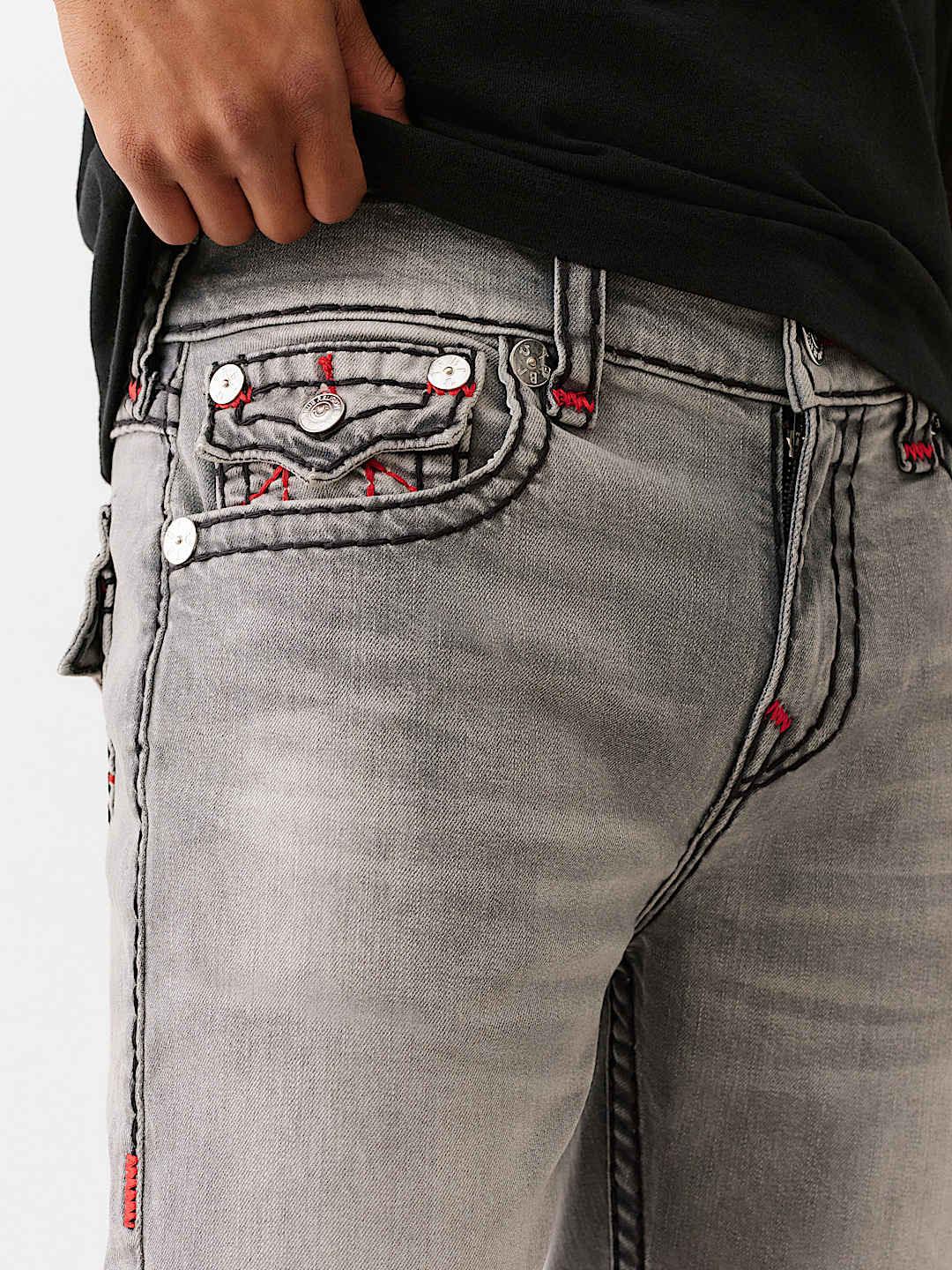 True Religion Men SUPER T Billy Bootcut Fit Pure Cotton Mid Rise Jeans