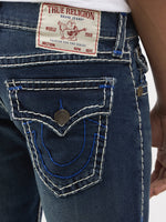 TRUE RELIGION Men Navy Blue Super T Straight Fit Ricky Jeans