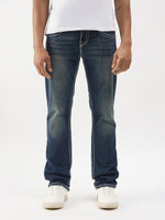 TRUE RELIGION Men Navy Blue Super T Straight Fit Ricky Jeans