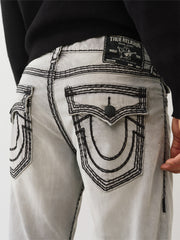 TRUE RELIGION Men Grey Super QT Straight Fit Jeans