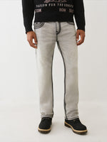 TRUE RELIGION Men Grey Super QT Straight Fit Jeans