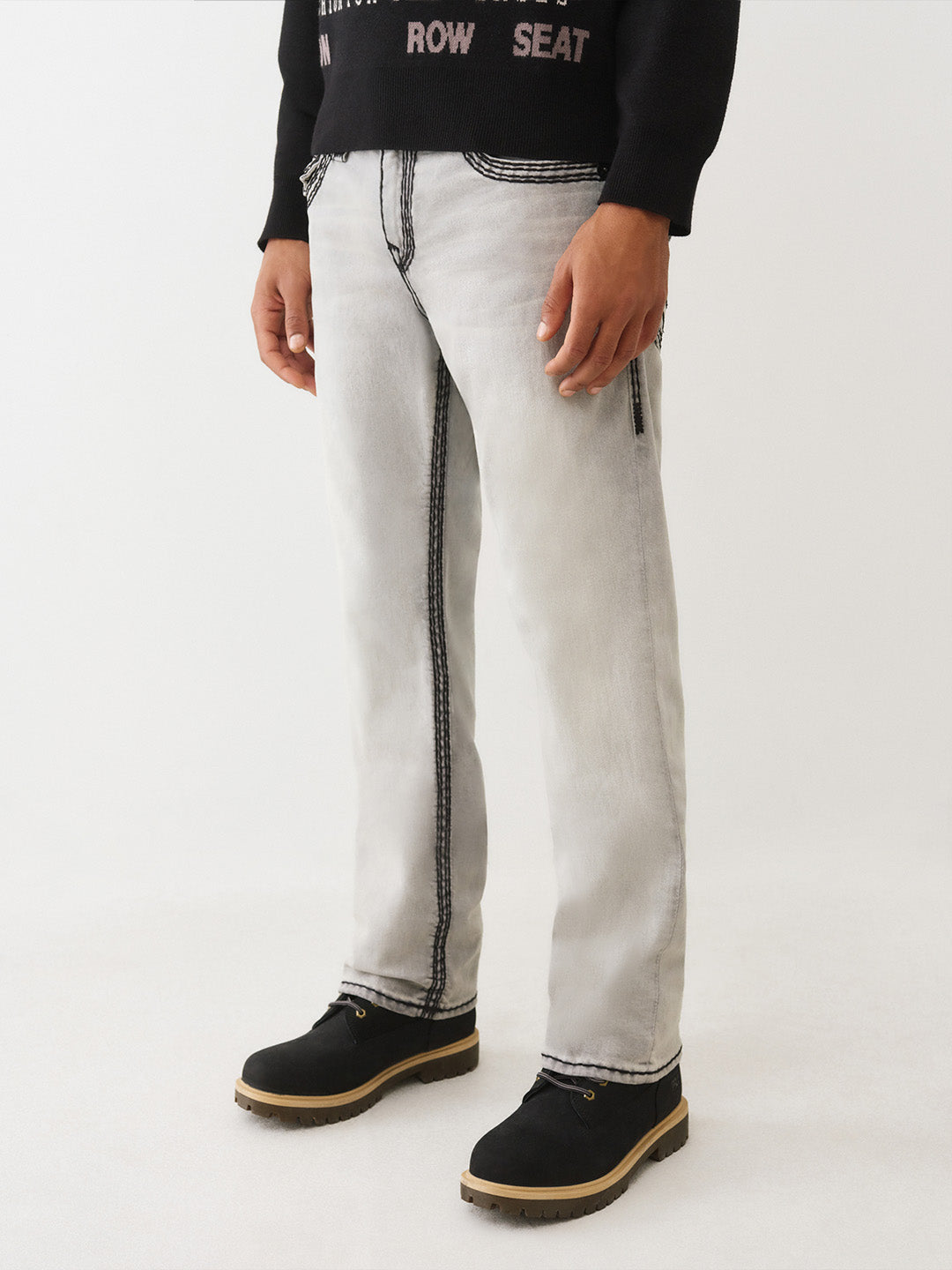 Men grey super qt straight fit jeans