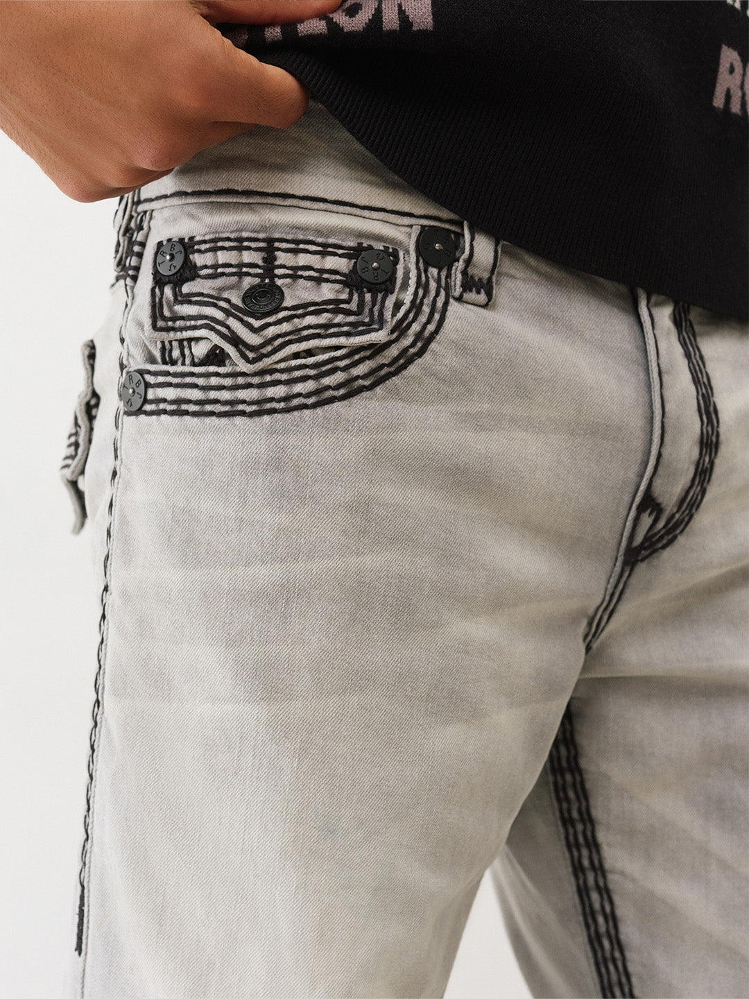 Men grey super qt straight fit jeans