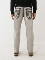 TRUE RELIGION Men Grey Super QT Straight Fit Jeans