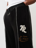 True Religion Men Slim Fit Black Logo Sweatpant