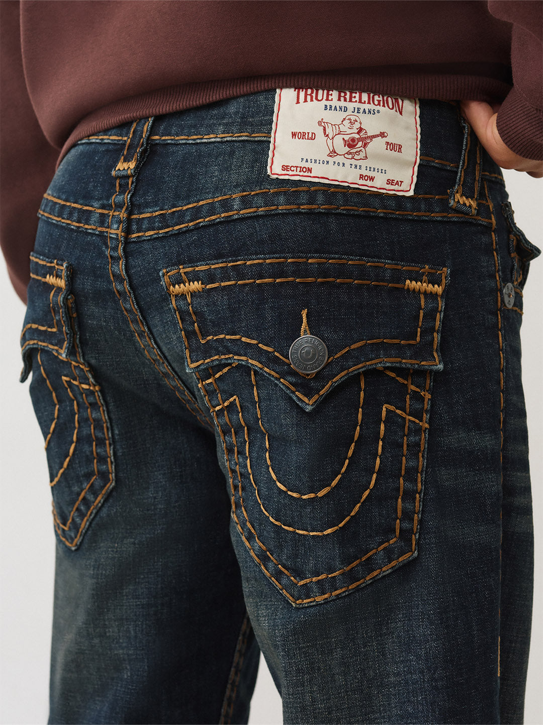 Men dark indigo super t straight fit jeans