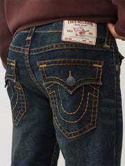 TRUE RELIGION Men Dark Indigo Super T Straight Fit Jeans