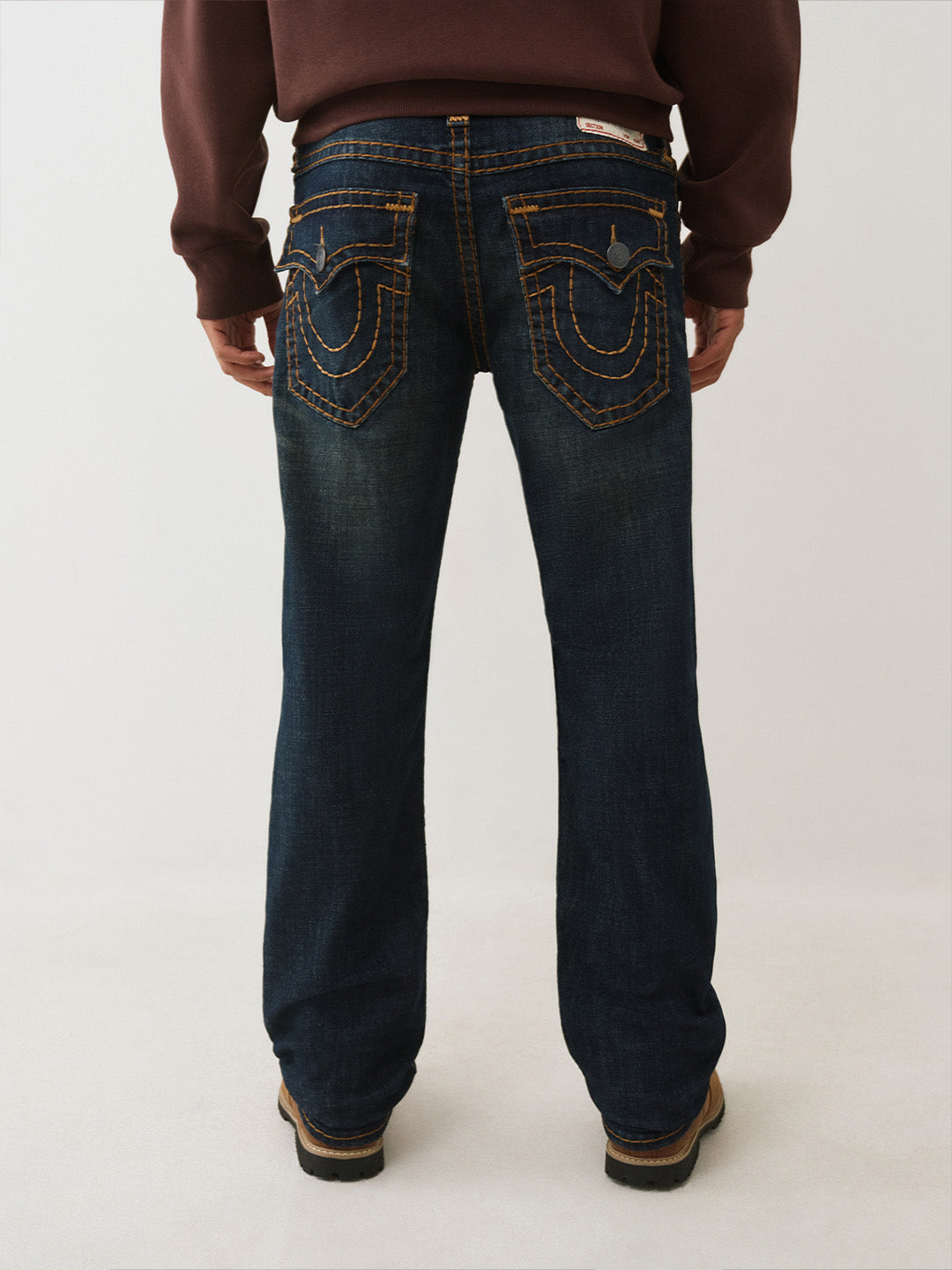 Men dark indigo super t straight fit jeans