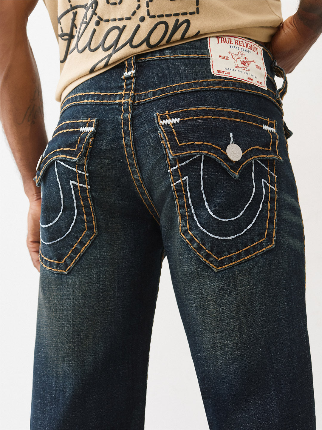 Men blue super t bootcut fit jeans