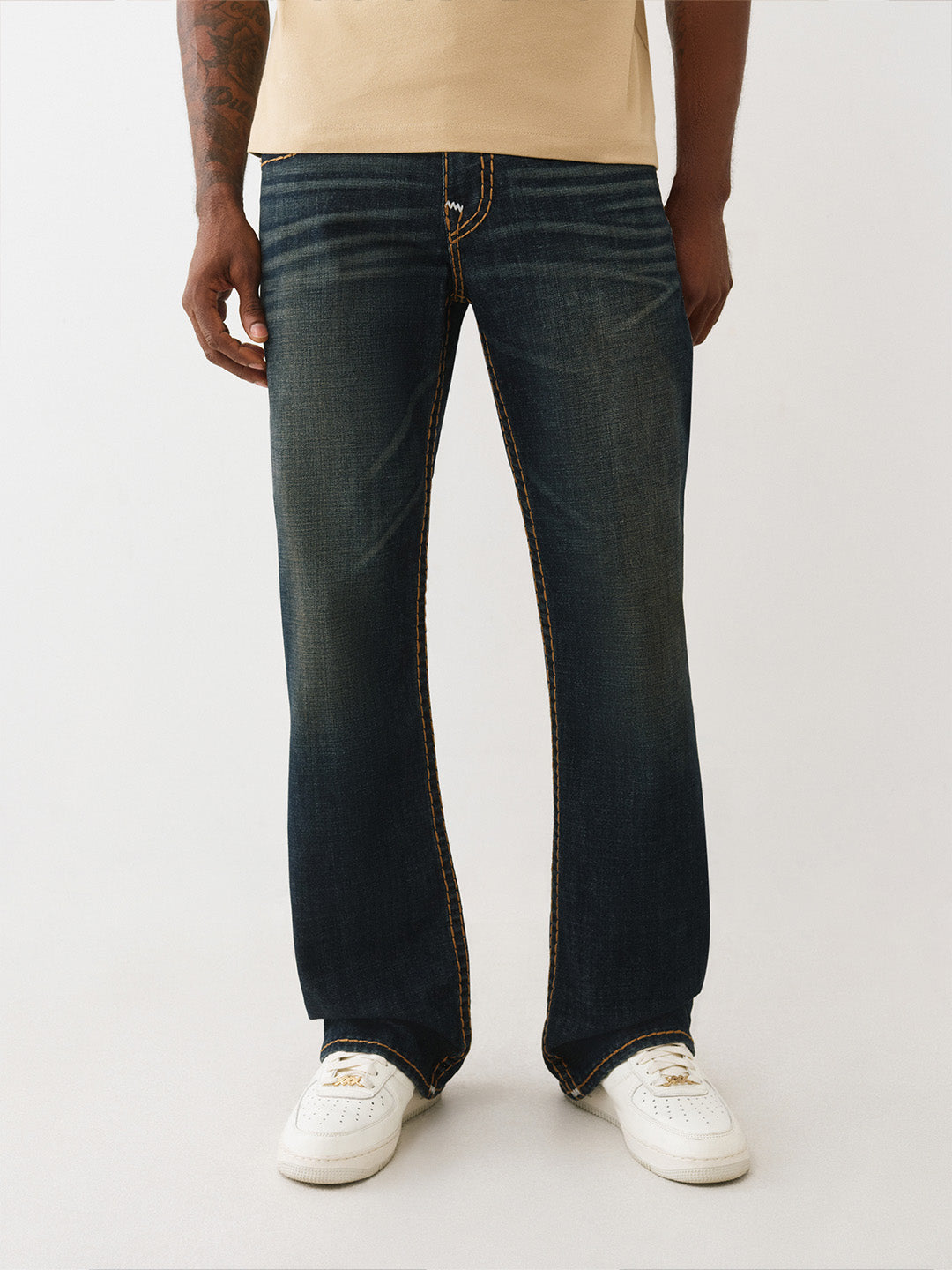 Men blue super t bootcut fit jeans