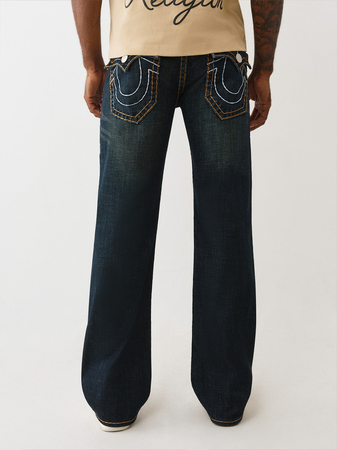 Men blue super t bootcut fit jeans