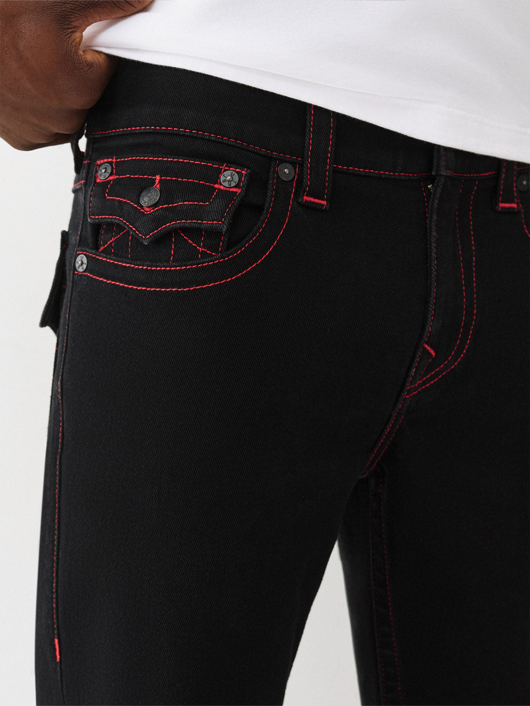 TRUE RELIGION Men Black SN Straight Fit Jeans