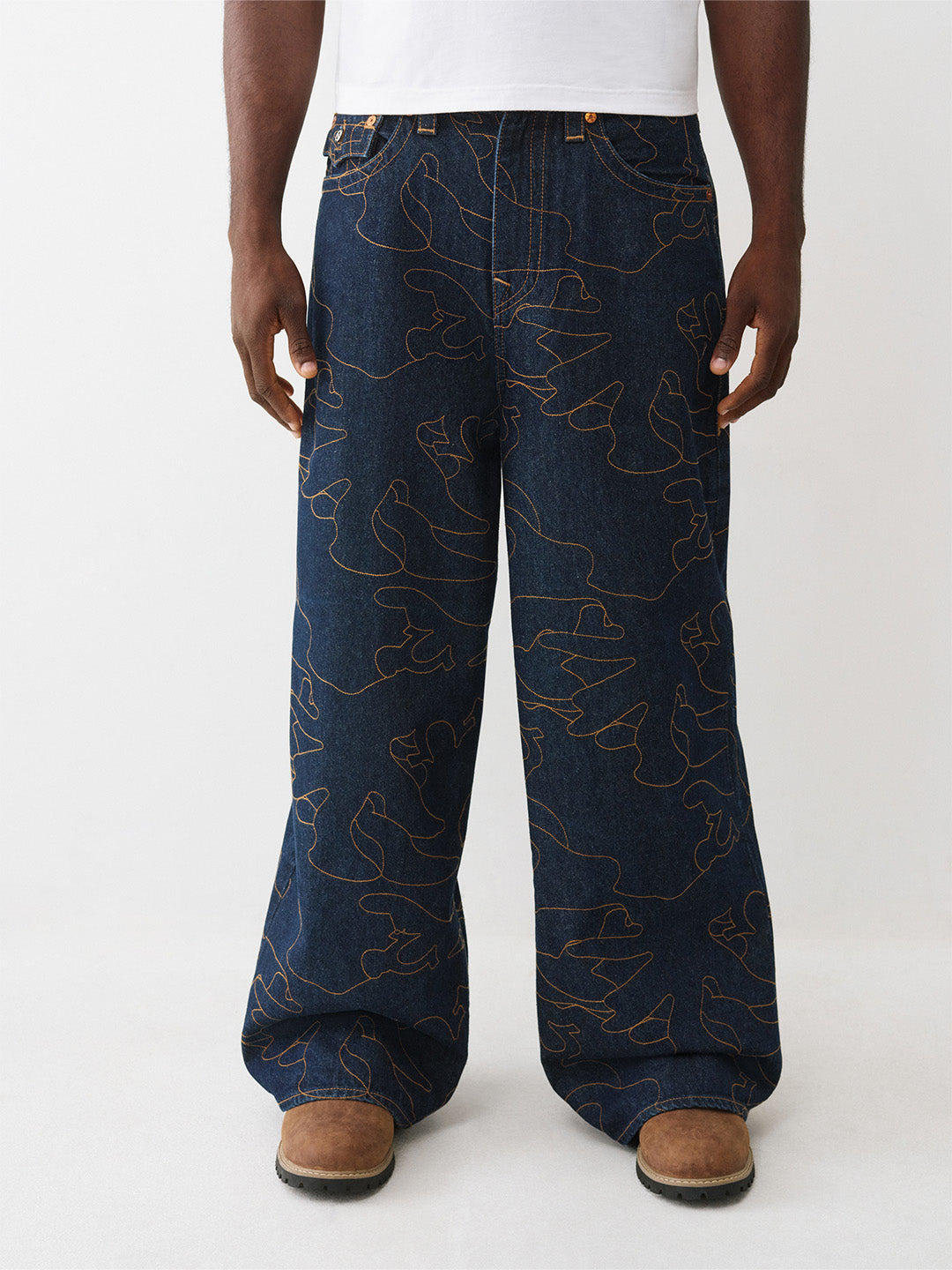 TRUE RELIGION Men Dark Indigo SN Relaxed Fit Jeans