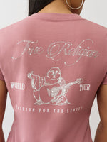 True Religion Women Regular Fit Pink Logo T Shirt