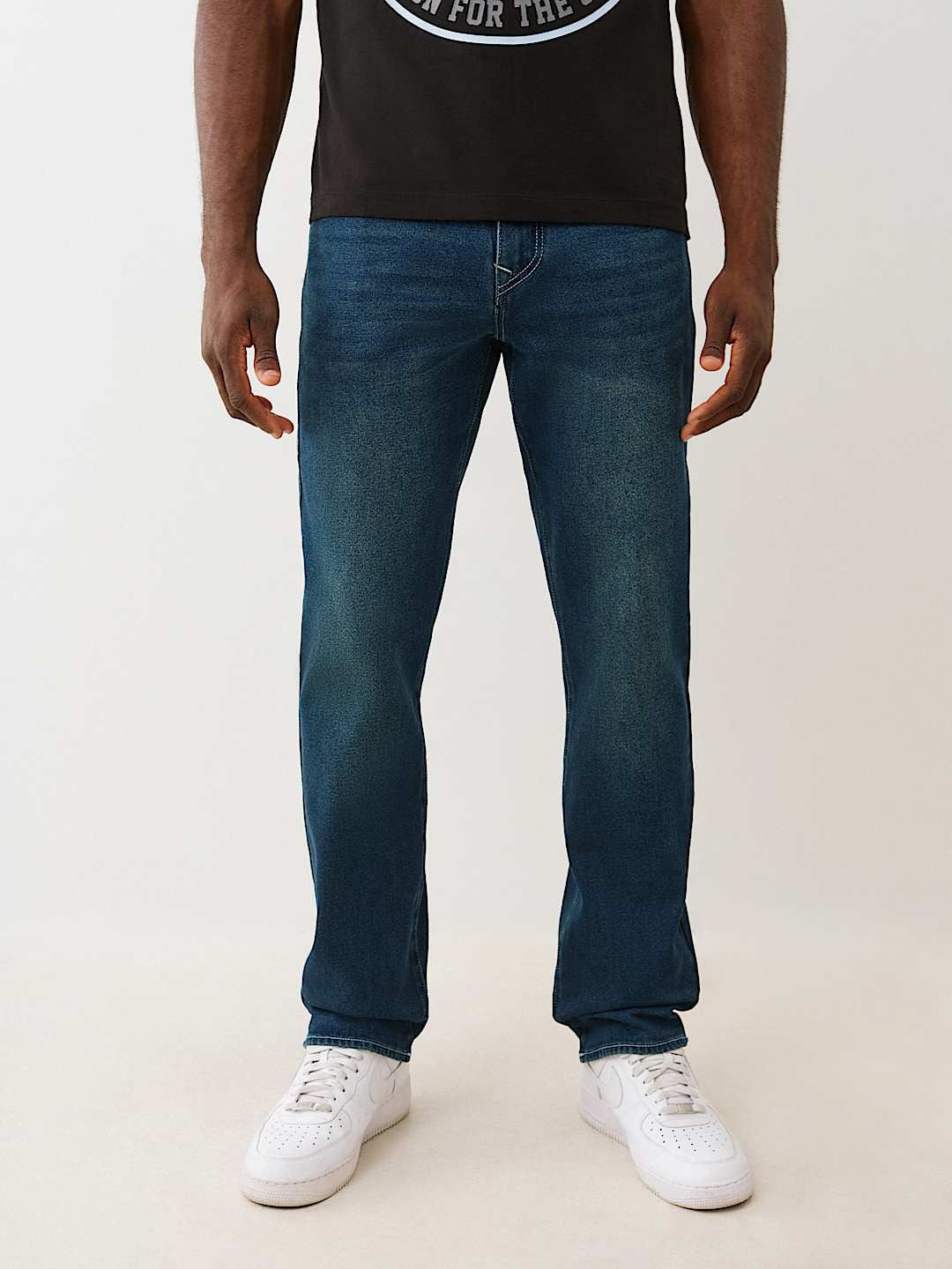 Men dark blue sn ricky straight fit jeans
