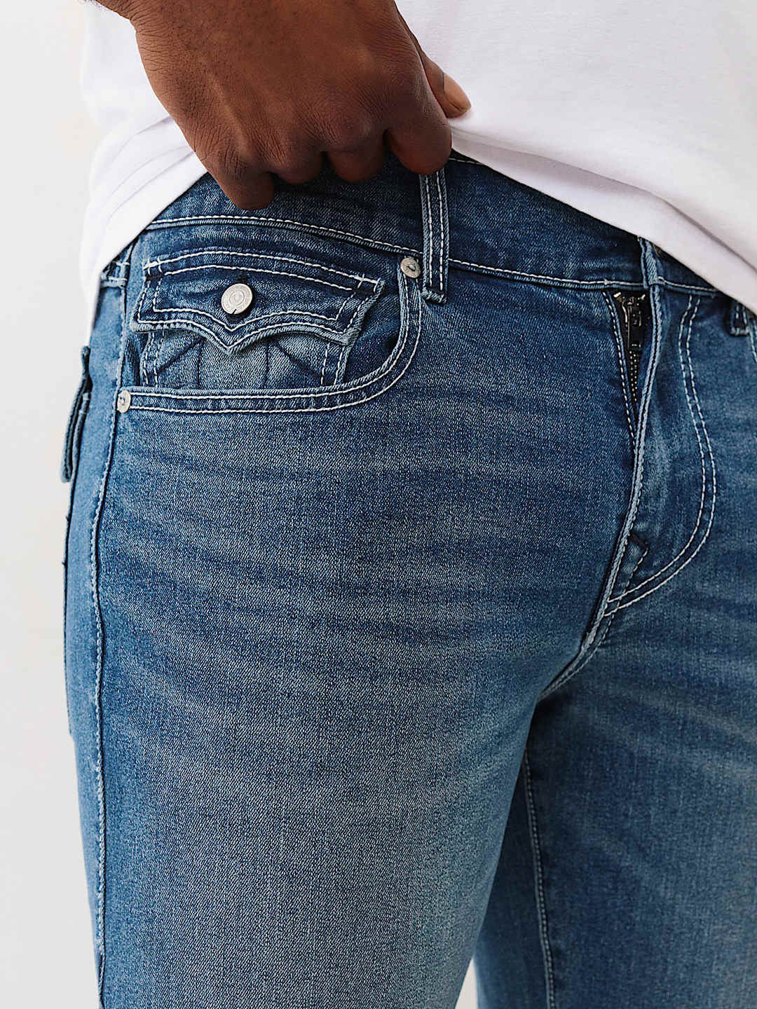 Men indigo blue sn ricky straight fit jeans