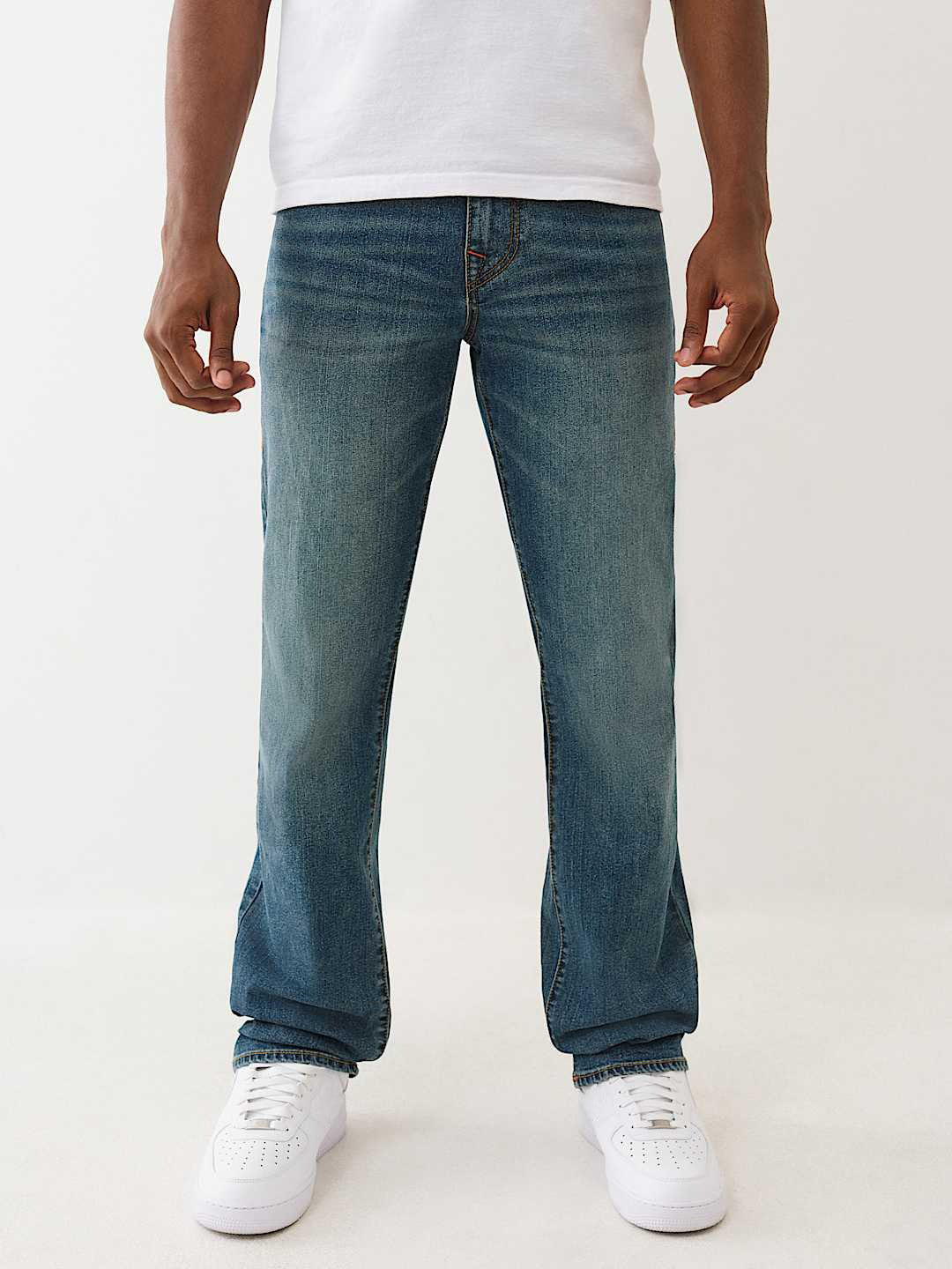 Men indigo blue sn ricky straight fit jeans