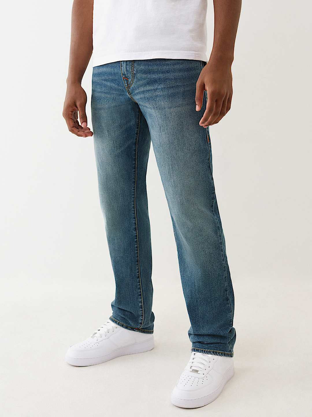 Men indigo blue sn ricky straight fit jeans