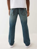 TRUE RELIGION Men Indigo Blue SN Ricky Straight Fit Jeans