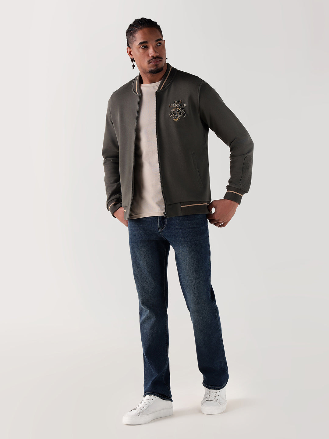 Men navy blue sn straight fit jeans