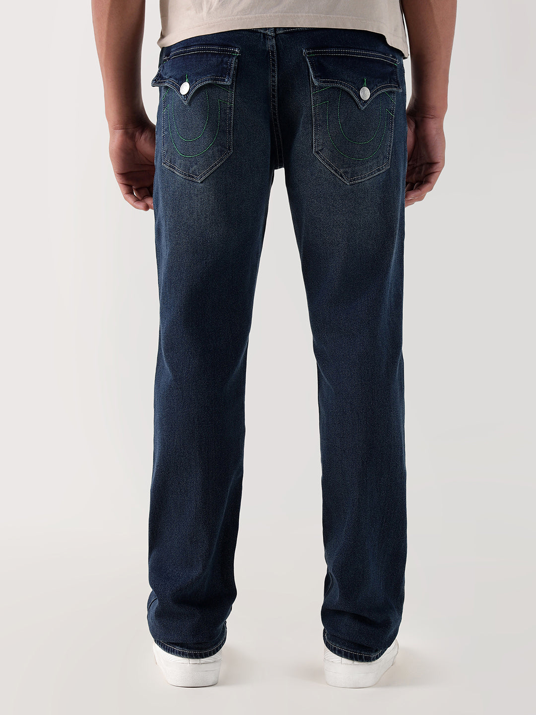 Men navy blue sn straight fit jeans