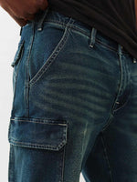 True Religion Men Blue Relaxed Fit Big T CARGO Trouser