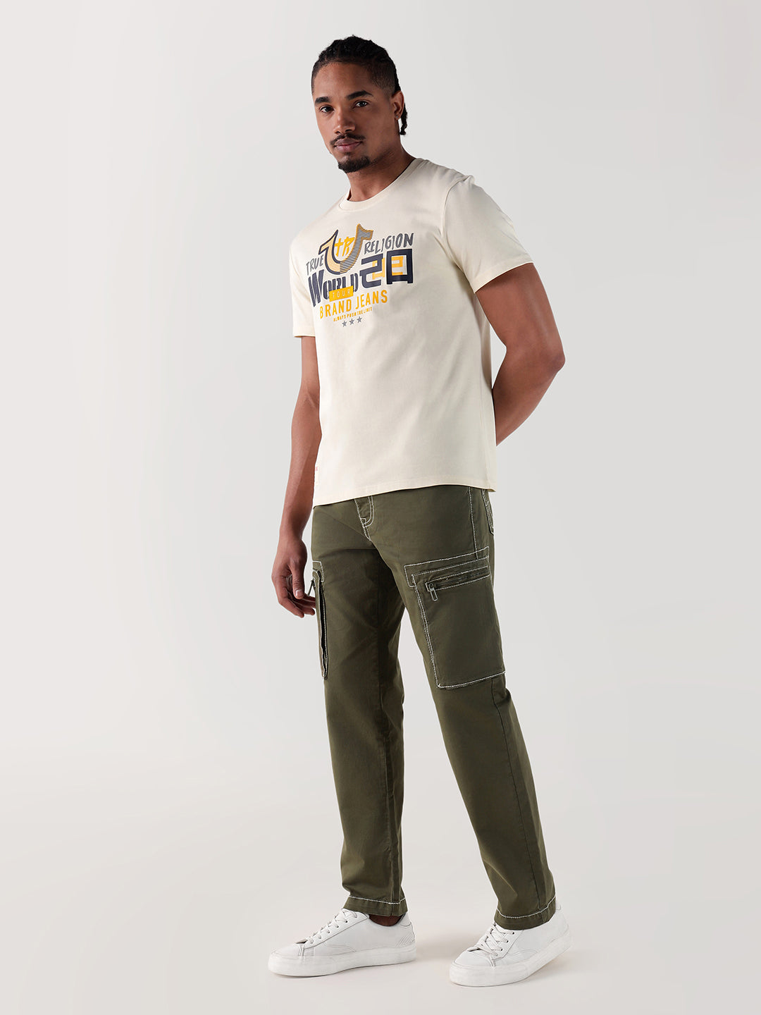 TRUE RELIGION Men Green Relaxed Fit Cargo