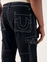 TRUE RELIGION Men Black Relaxed Fit Cargo