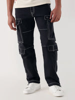 True Religion Men Black Relaxed Fit Cargo