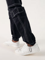 True Religion Men Black Relaxed Fit Cargo